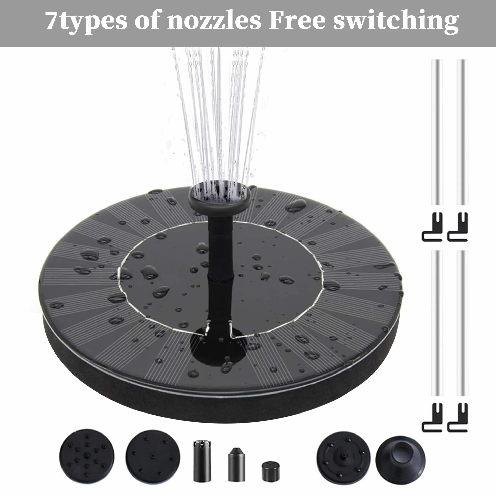 Bain d'oiseaux Vertical avec Fontaine Solaire, Distributeur de Nourriture pour Oiseaux Sauvages, 2 en 1, Vert