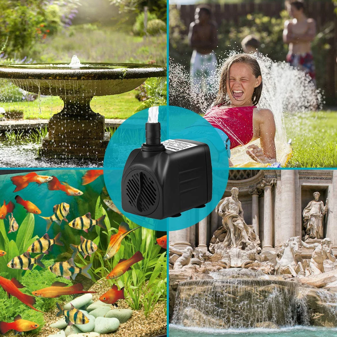 Cadrim Pompe Submersible 1200L/H 220-240V 50Hz Aquarium Fontaine