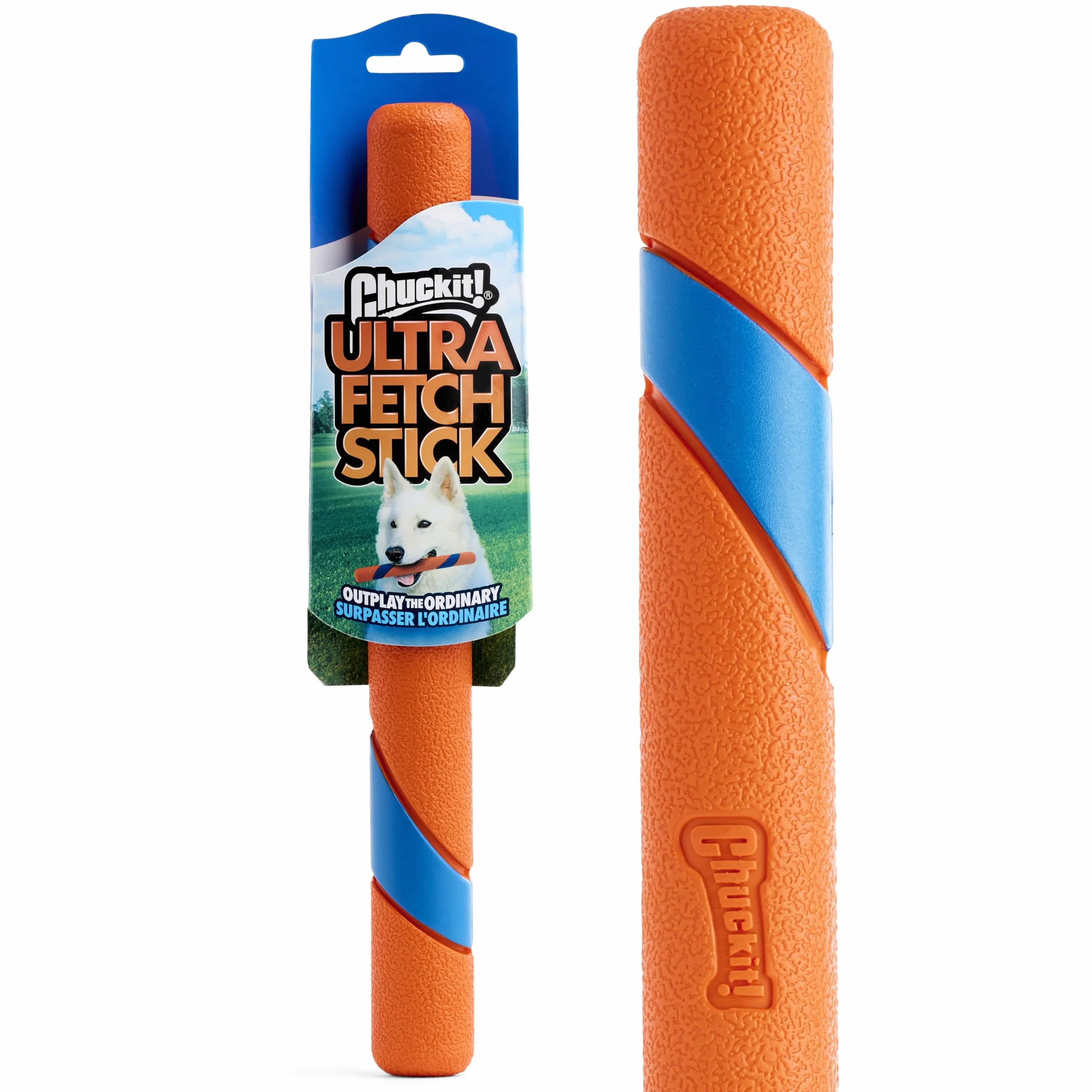 Chuckit! Ultra Fetch Stick Bâton à Poursuivre et à Mâcher pour Chien Caoutchouc Robuste Taille Unique