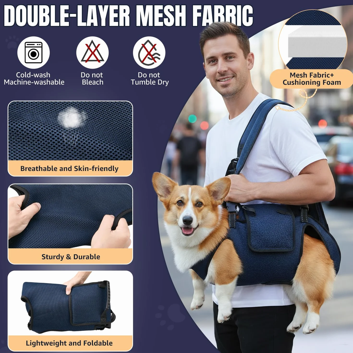 SlowTon Harnais de Levage pour Chien de Grande Taille - Porte-Chien à Corps Complet avec Sangles réglables et poignée de contrôle