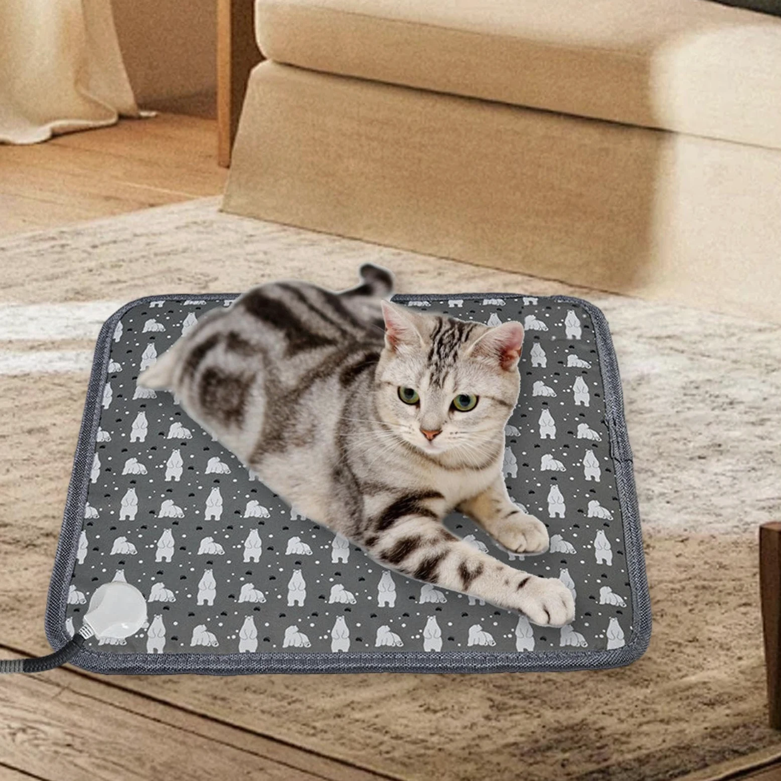 Tapis Chauffant Pour Chat Électrique Imperméable 9 Réglages de Température | Tapis et Couverture Chauffants pour Petits Chiens pour Petits et Grands Chiots Chatons Intérieur et Extérieur