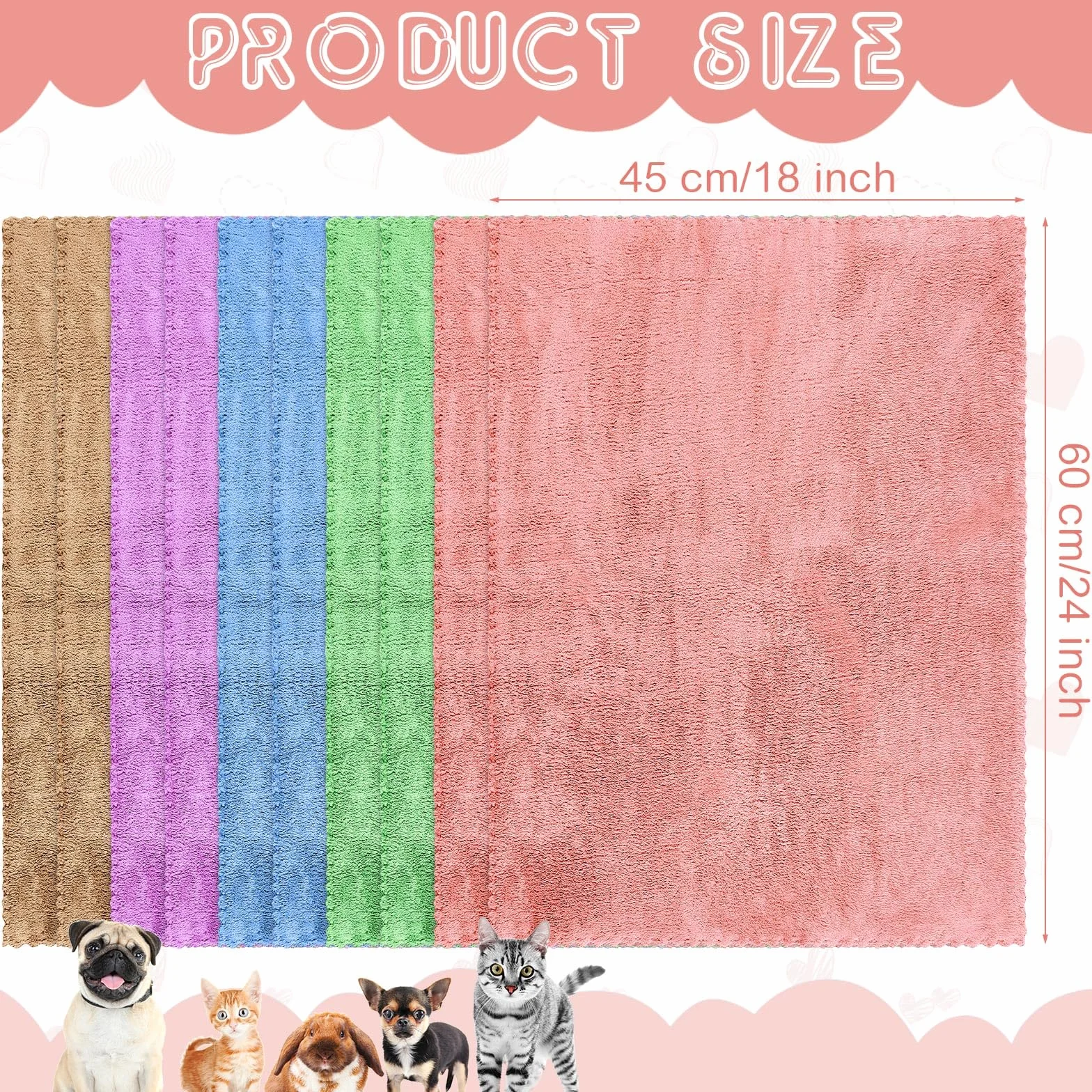 Couvertures Imperméables pour Cochon d'Inde 18 x 24 Pouces Lavables Réutilisables Multicolore