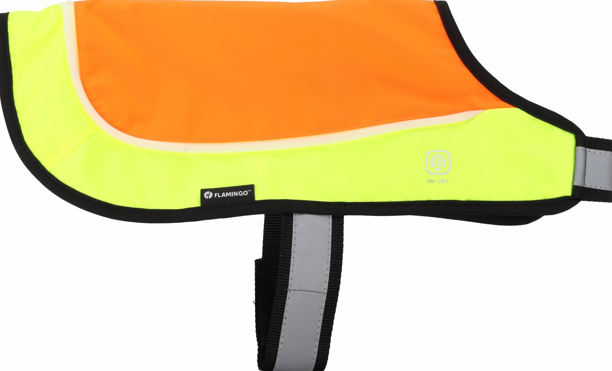 Gilet sécurité LED Simi Fluo Orange 30 cm réfléchissant Batterie Rechargeable