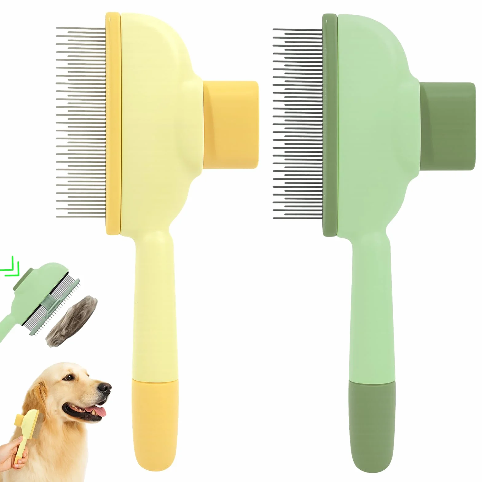 Brosse auto-nettoyante pour chat et chien, lot de 2, BONSELEM