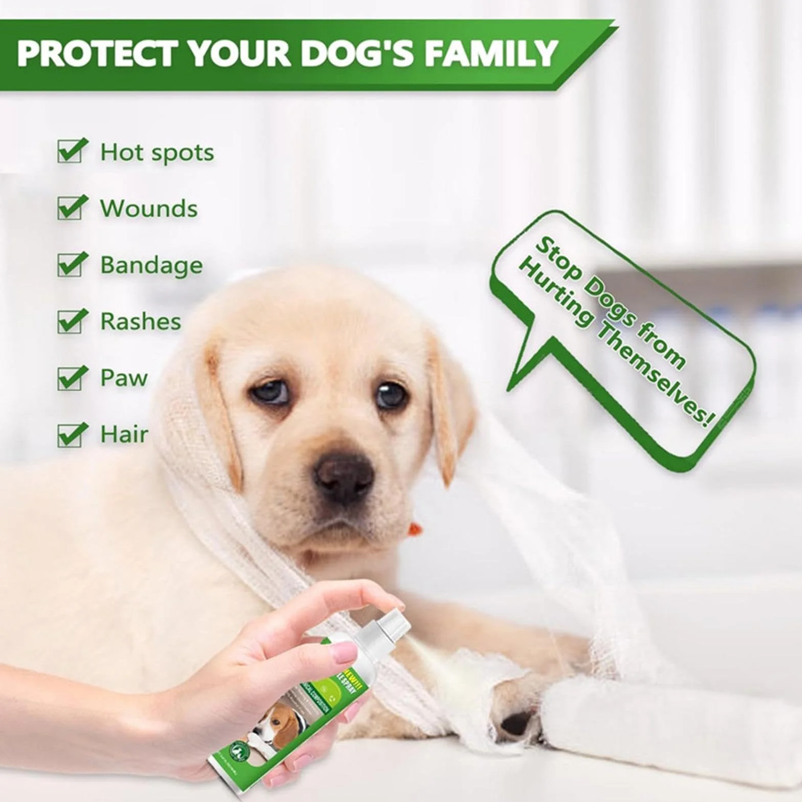 Spray Anti-Mordillage pour Chiens 100 ML Brume Amère Anti-Mastication Canin