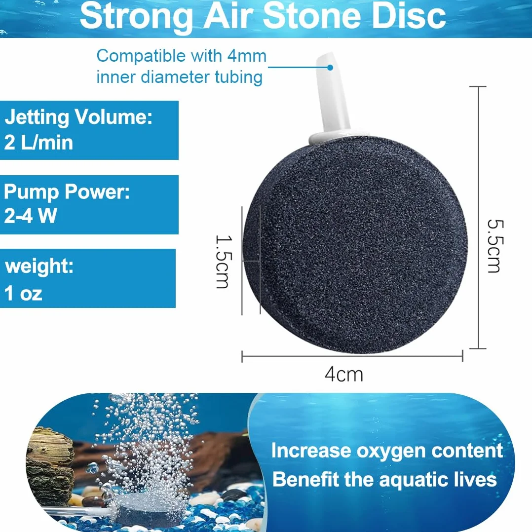 Lot de 4 Pierres à air d'aquarium, Diffuseur d'oxygène à bulles pour étangs