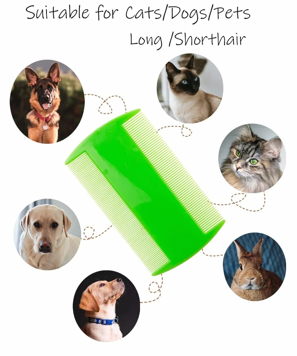 9 Peigne Anti Poux, Peigne Anti Puces pour Chat et Chien, Peigne Puces Chat et Chien pour Enlever les Taches de Larmes/Poux/Tangles/Croûte/Saleté