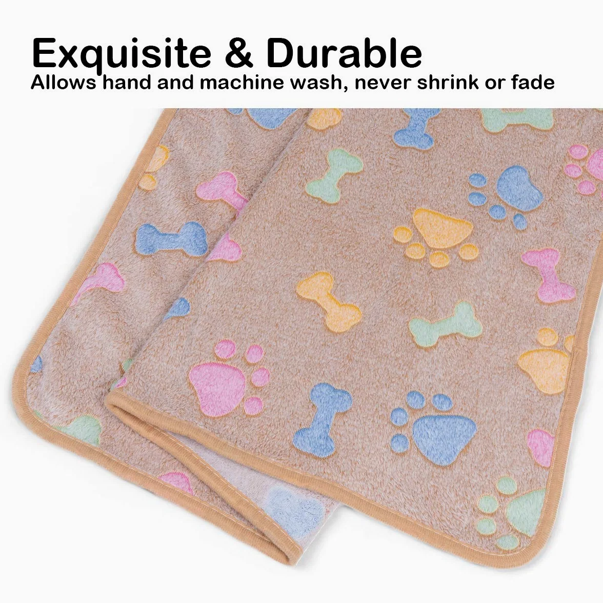 Dono 1 lot de 3 couvertures pour chiens de grande taille, 152,4 x 127 cm, couverture polaire super douce et moelleuse avec imprimé os de pattes, couverture pour grands chiens, couverture douce pour