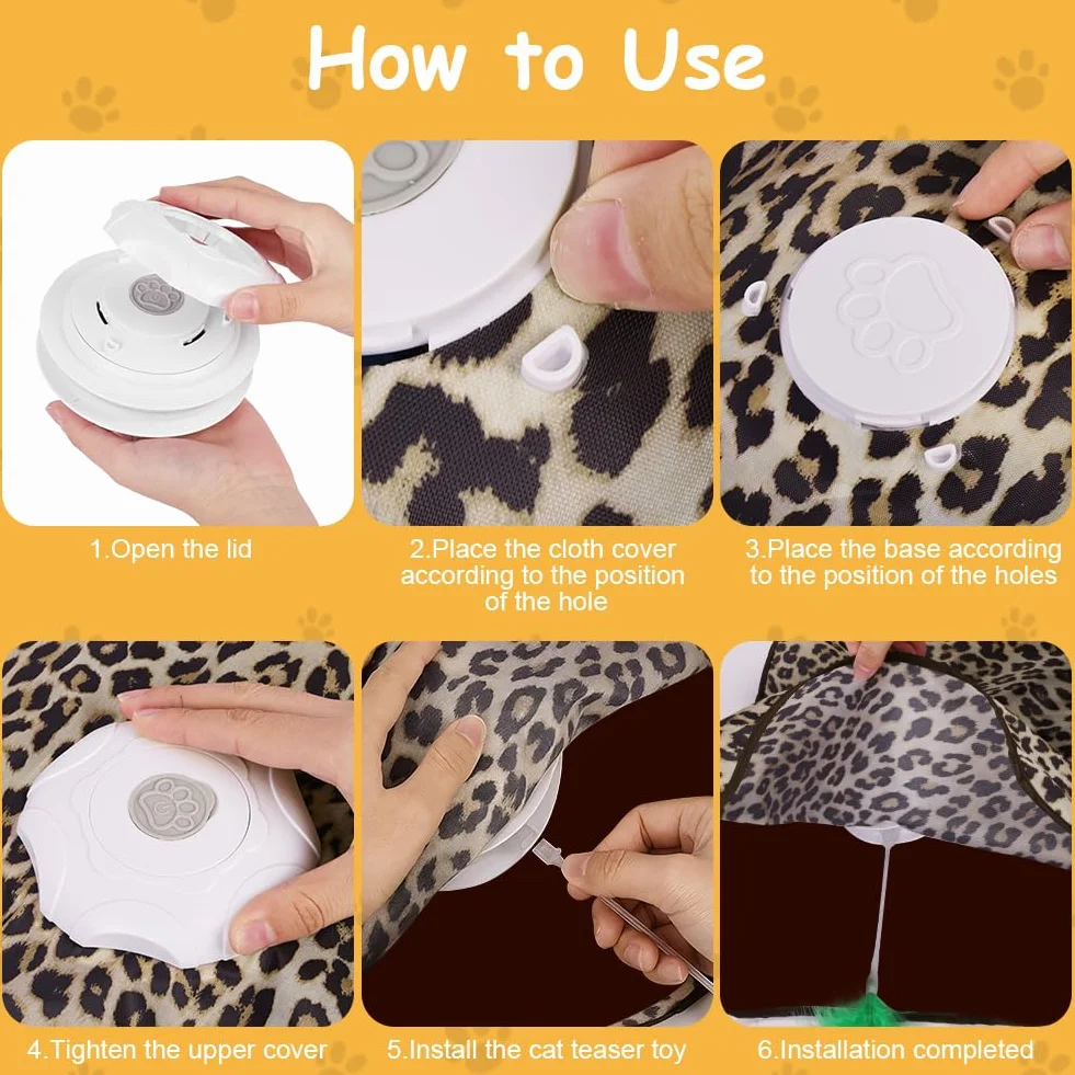 AUYAO Jouet Interactif pour Chat avec Plumes et Bruit de Souris, Rechargeable Silencieux Automatique