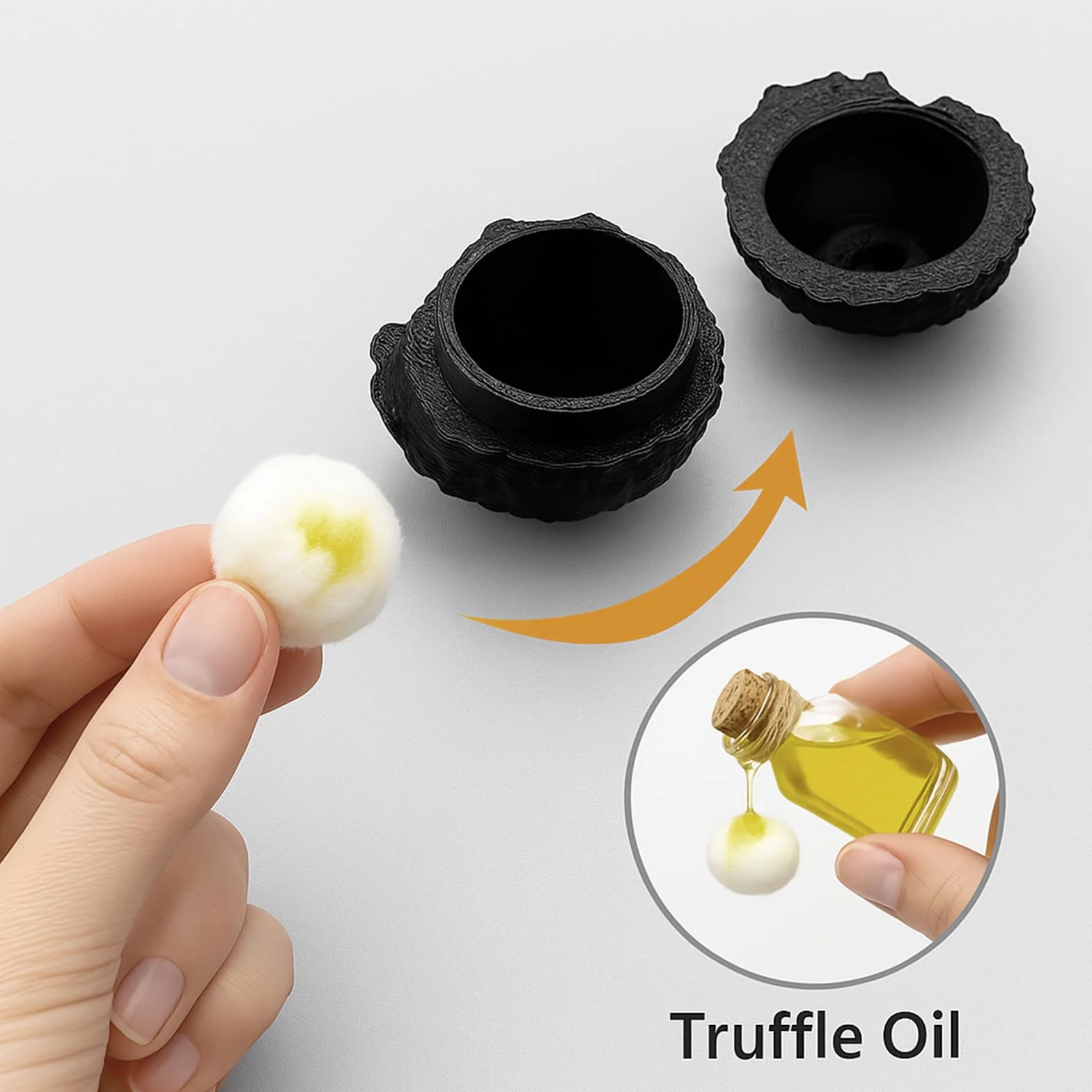 Lot de 2 faux truffes pour dressage chien – Fermeture à baïonnette, récipient huile truffe, lavable réutilisable, marron foncé