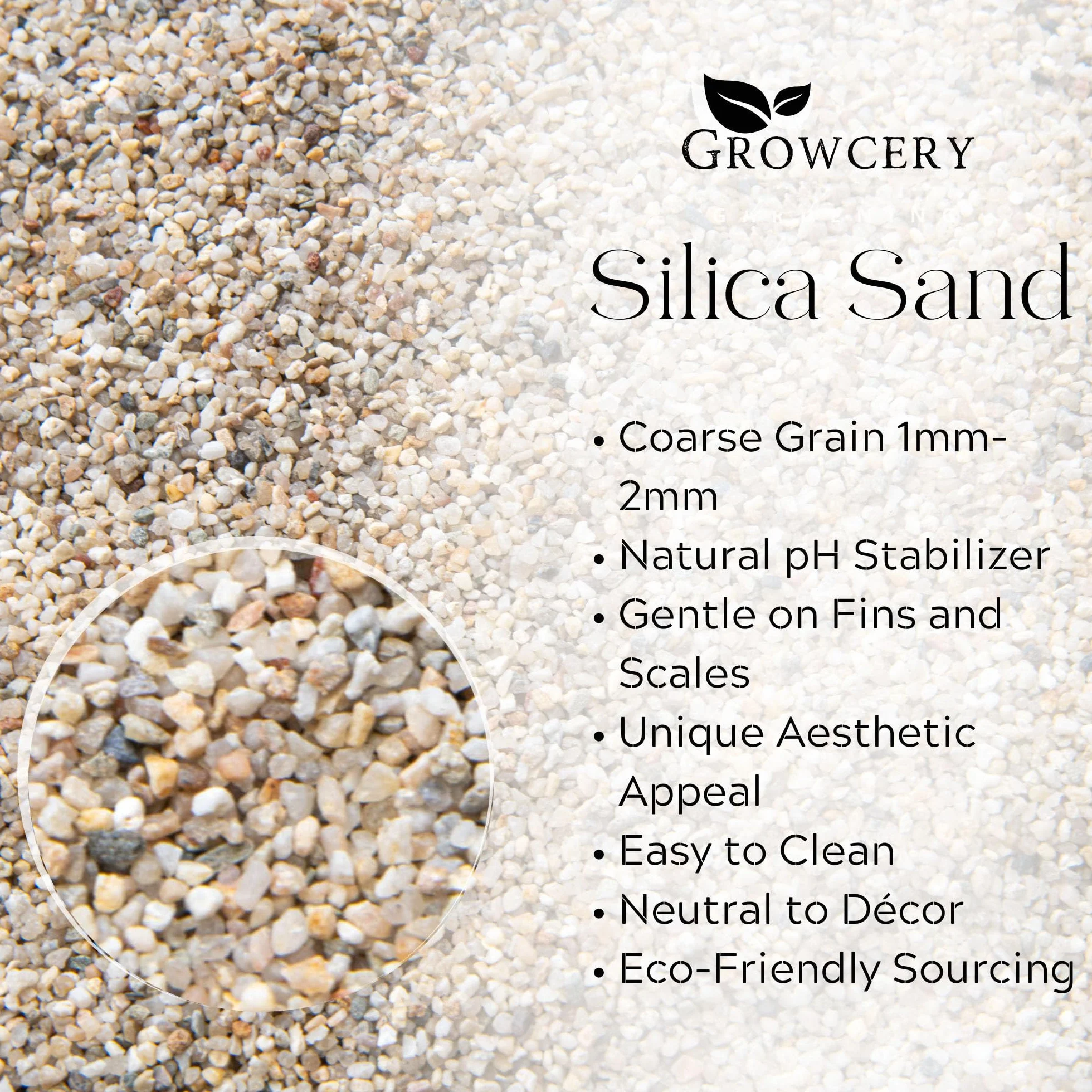 Sable de silice 1-2 mm pour aquarium gravier substrat grossier