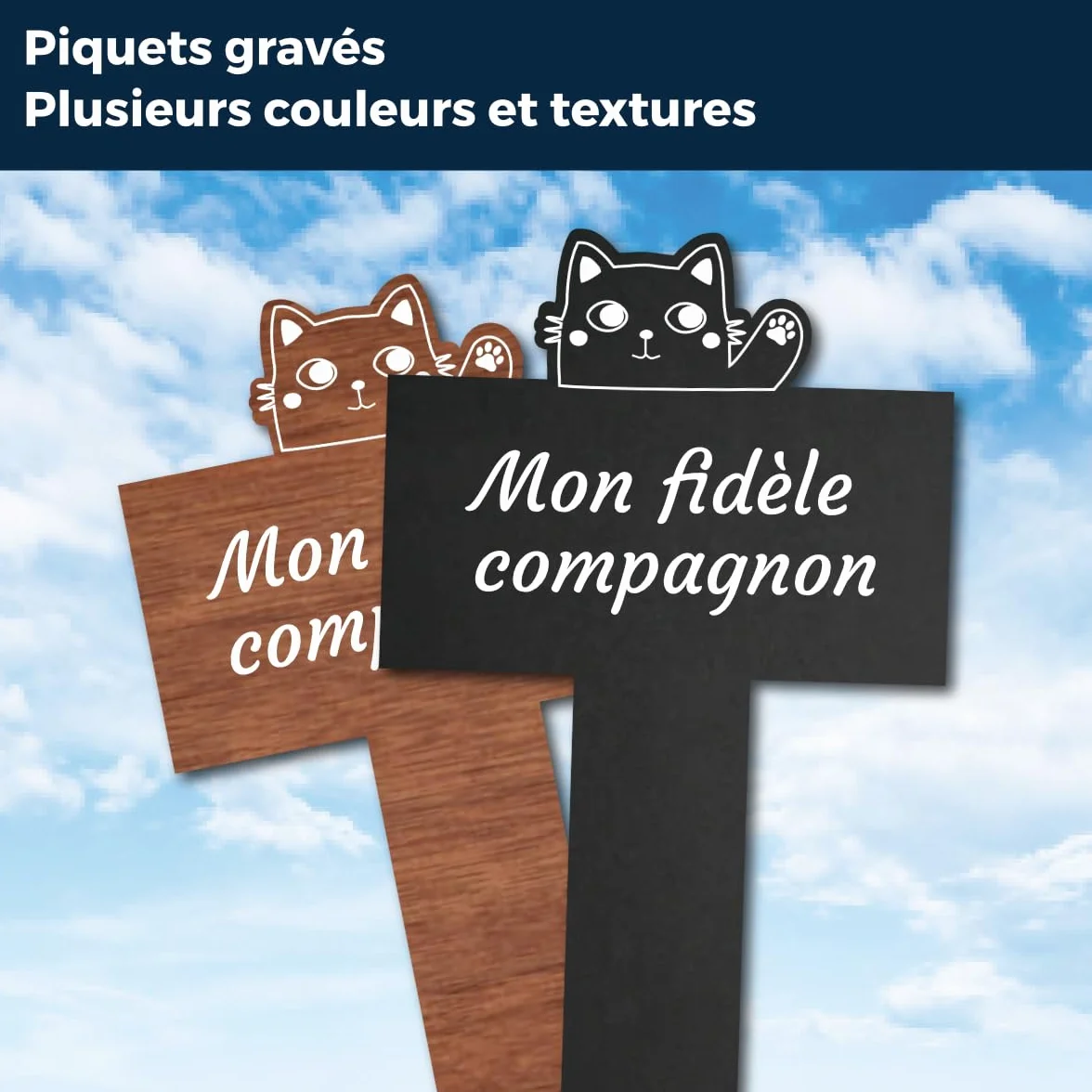 Plaque Funéraire Commémorative Personnalisée en Bois pour Chien Chat - Souvenir Animal - Texte Personnalisable Coeur