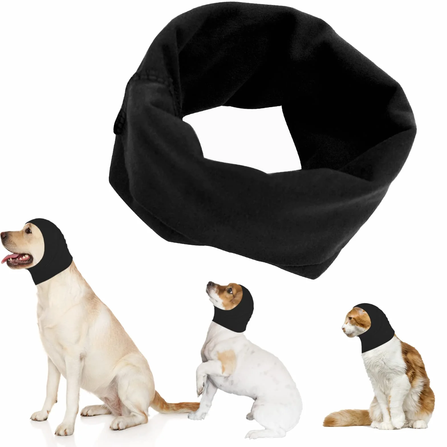 Cache-Oreilles pour Chien et Chat Noir M Protection Auditive Anti-Bruit