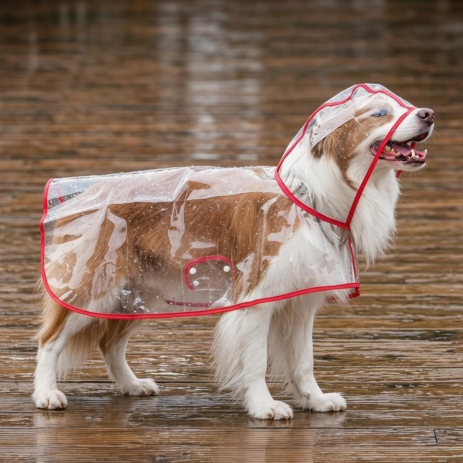 Imperméable Veste de Pluie pour Chien avec Capuchon S-2XL Manteau Chien Imperméable PE Pluie Chiens