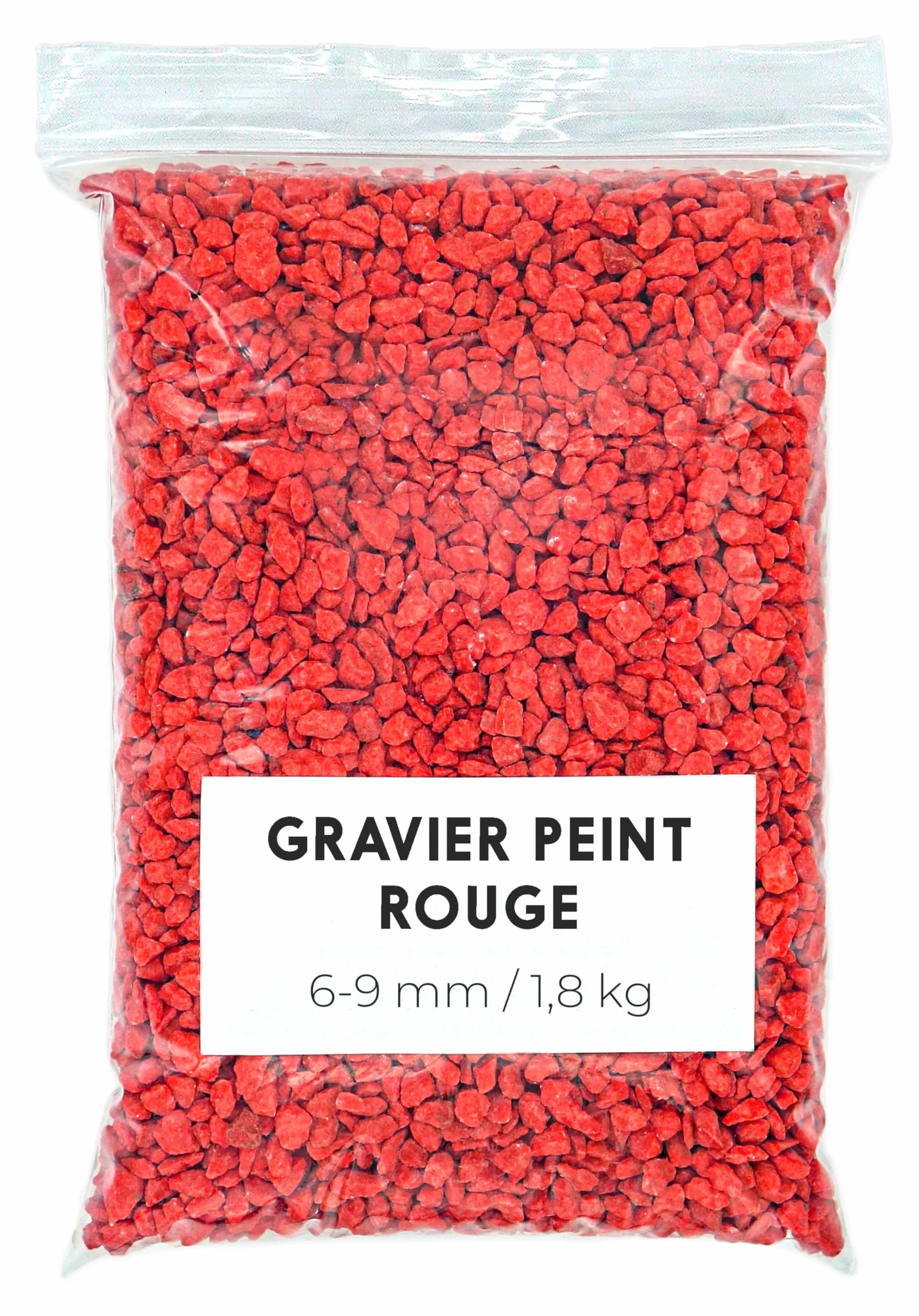 Gravier Coloré Rouge 1,8Kg - Pierres de Couleur - Gravier - Gravier Decoratif - Gravier pour Vases et Pots (6-9 mm) (Rouge)