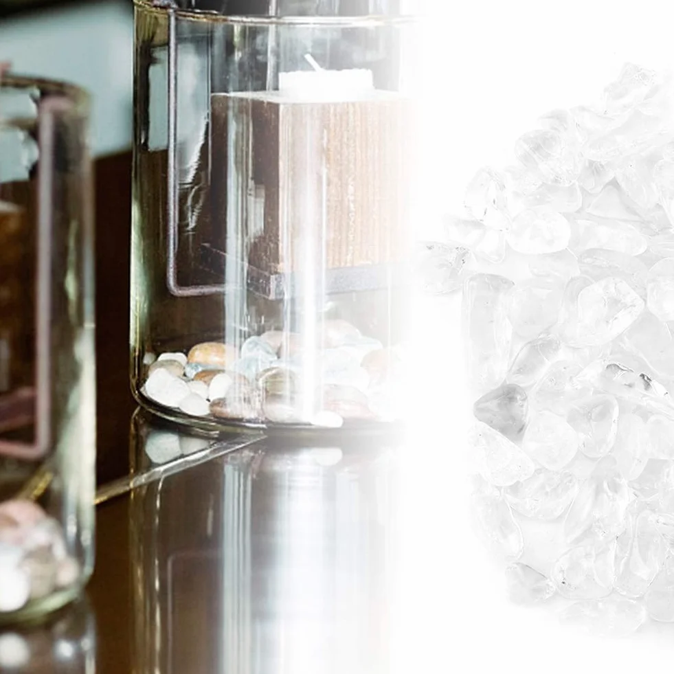Pièces de Quartz en Cristal Naturel pour Aquarium, Pot de Fleurs, Décoration Bouddha (Blanc)