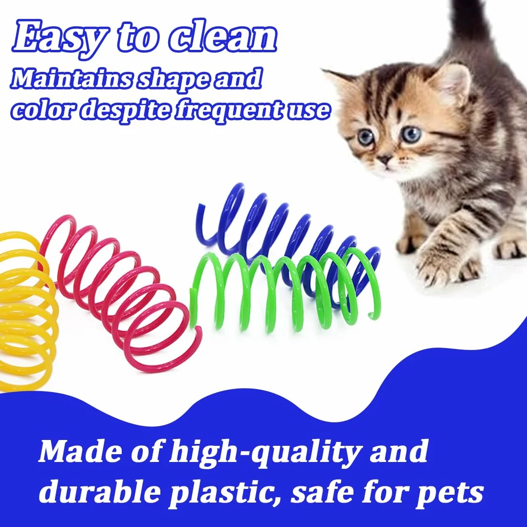 Jouet à Spirale pour Chat en Plastique Pliable, Jouet Coloré à Ressorts pour Animaux de Compagnie