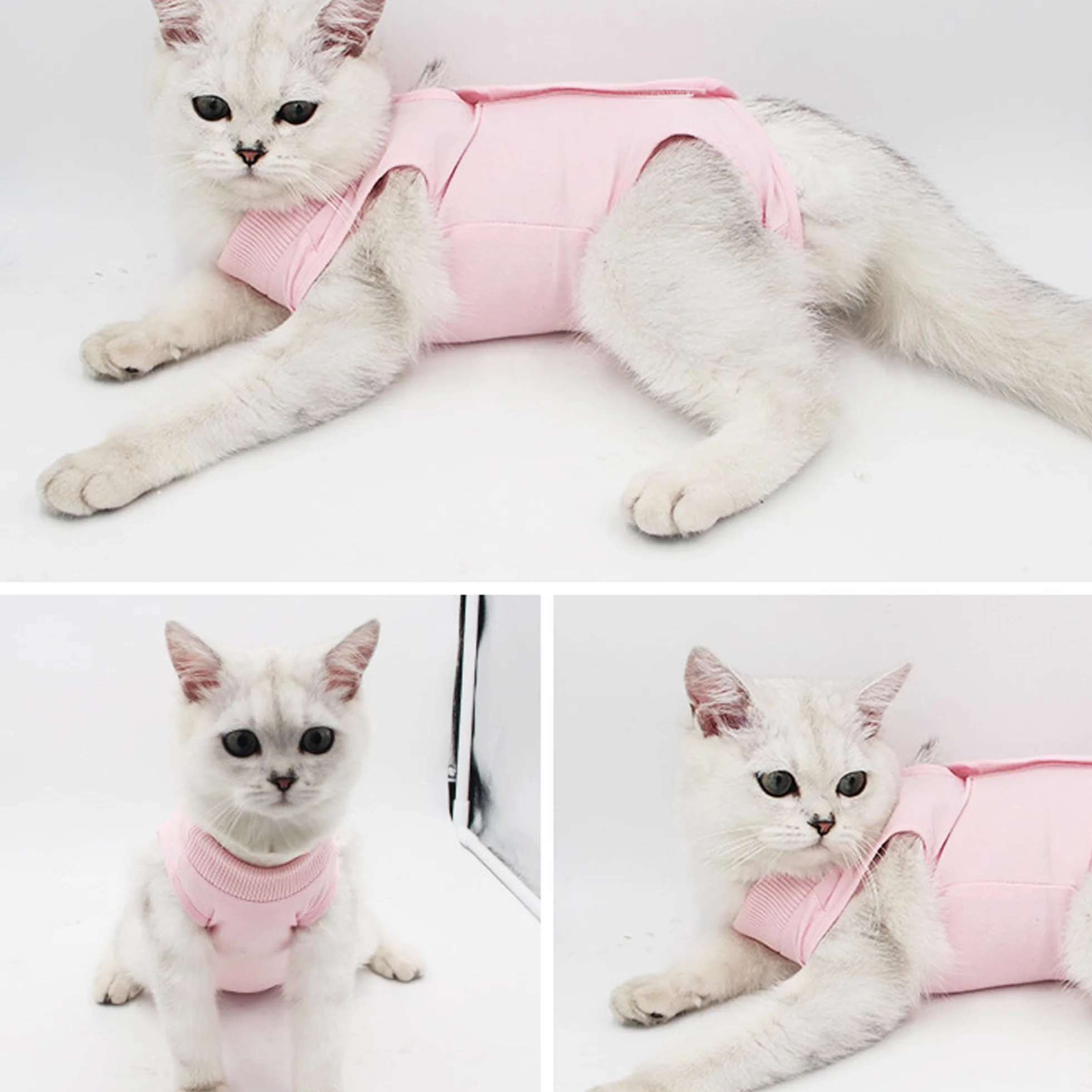 Gilet Chat Anti Léchage Après Chirurgie Restauration Abdominaux M 2.5-3.5kg Rose