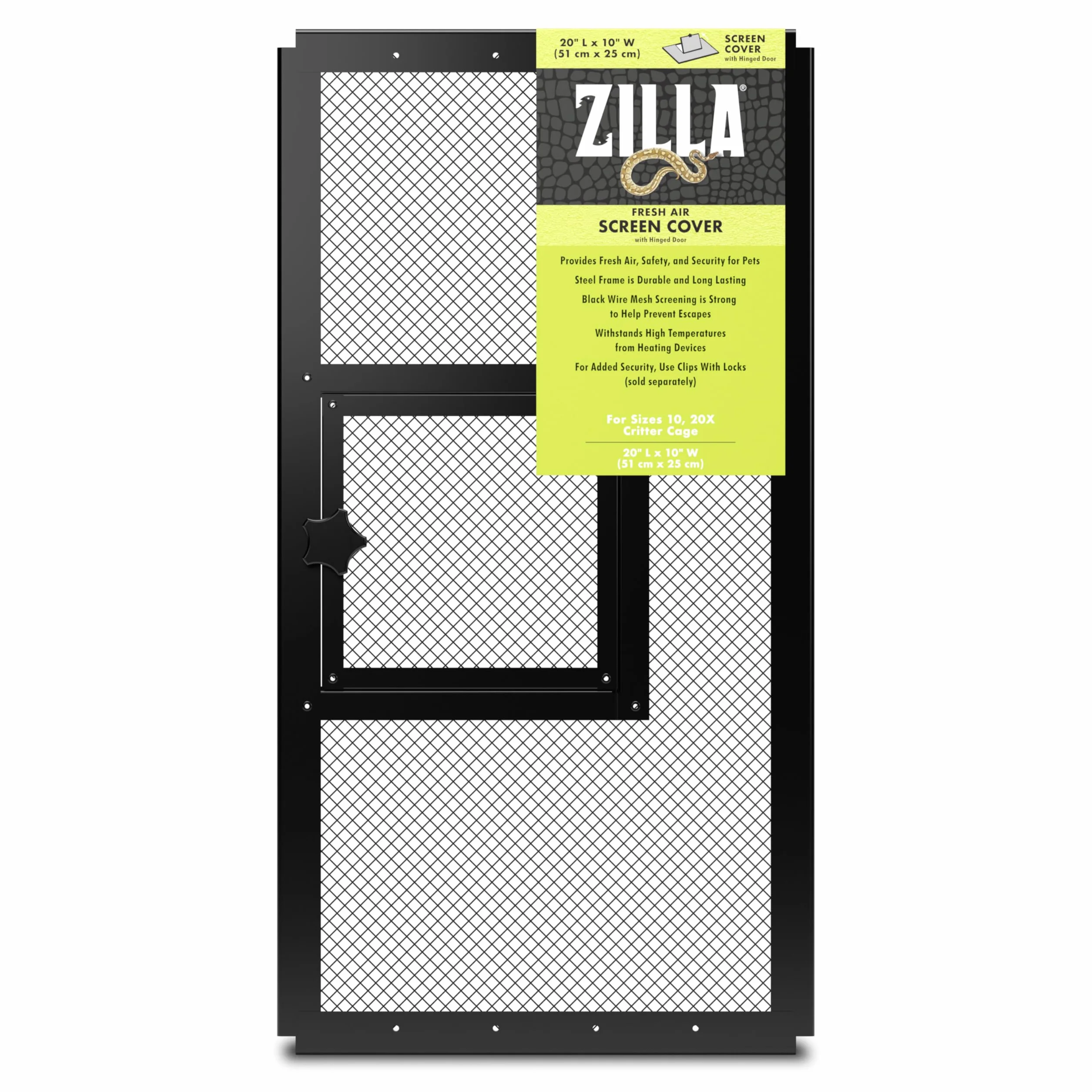 Zilla Protection Terrarium Porte à charnière 50,8 x 25,4 cm