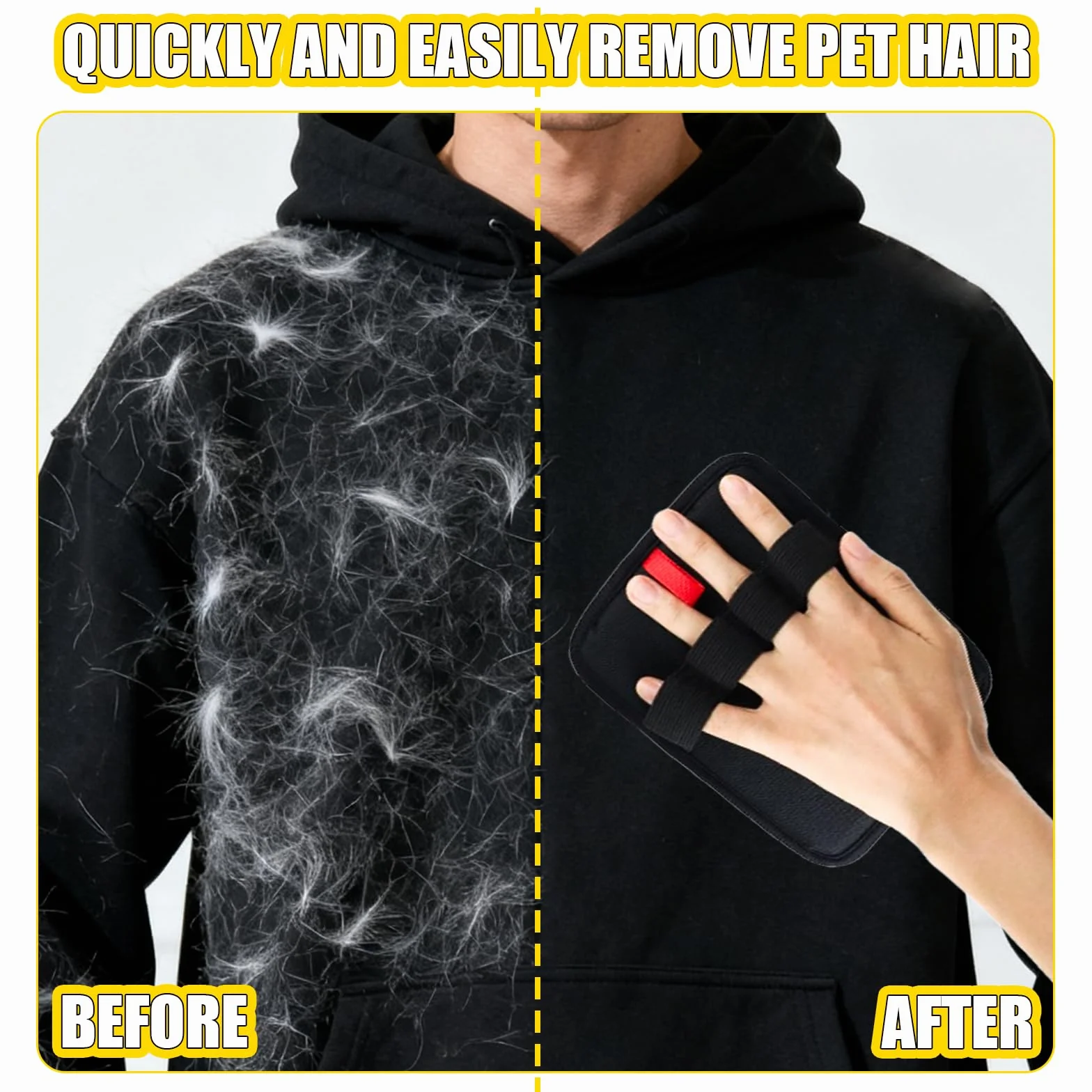 Gant Anti Poils Animaux Double Face Réutilisable pour Tapis Canapé Chien Chat