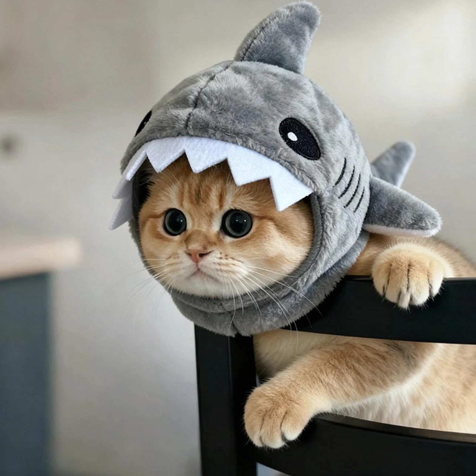 Mignon chapeau de chat requin accessoire réglable bonnet cosplay chaton