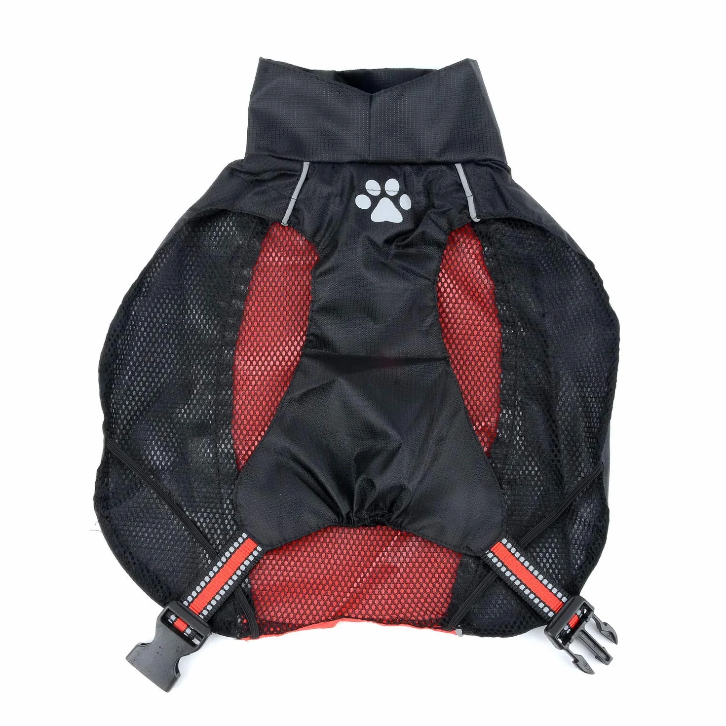 Zunea Manteau Imperméable pour Chien Moyens à Grands Réfléchissant Veste de sécurité Coupe-Vent Légère Doublée en Maille Vêtements pour Voyage/Randonnée pour Les Jours Pluie Rouge 7XL