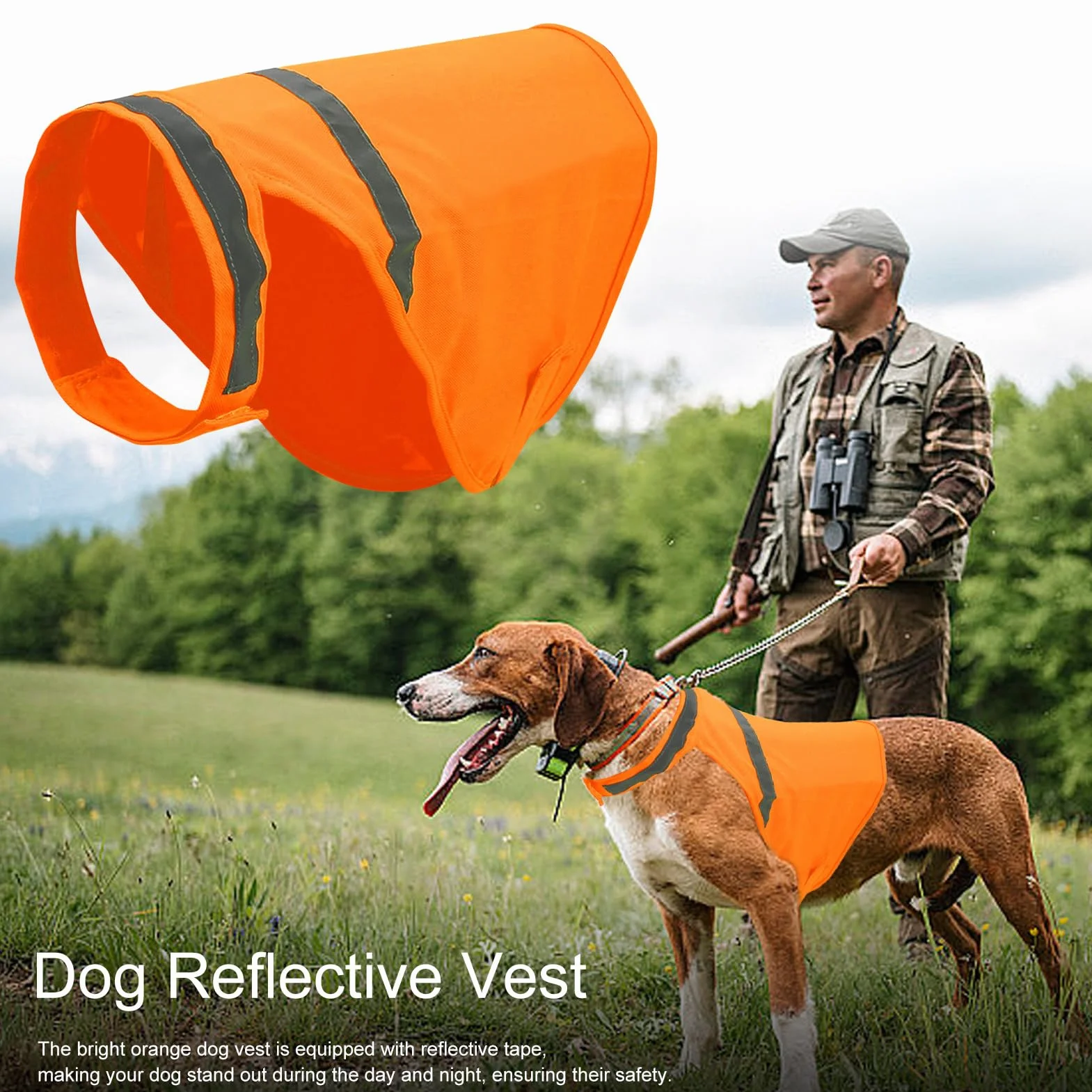 Gilet de sécurité pour Chien Orange Fluorescent Réfléchissant Respirant