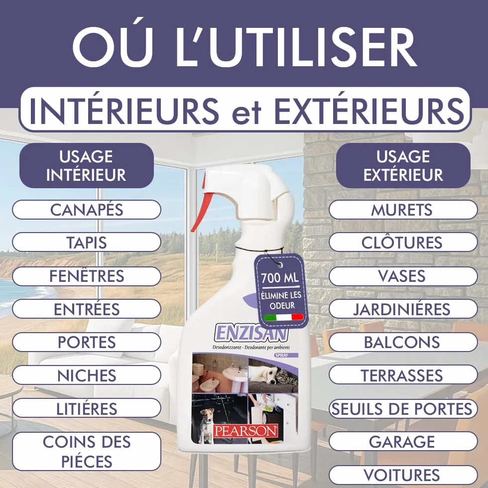 PEARSON Nettoyant Enzymatique Urine Chat Chien Spray 700ML Destructeur Odeur