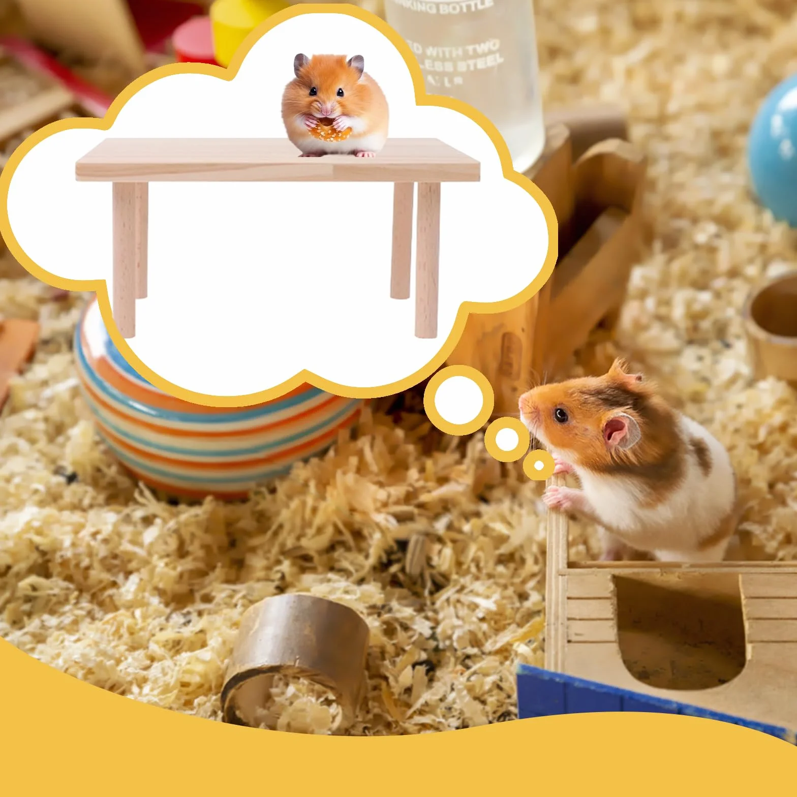 Plateformes - Plateforme pour Hamster - Convient pour Les Hamsters, Les Lapins, Les Chinchillas,Les Cobayes,La Coupe Est SoignéE Et Lisse, Et Ne Nuira Pas à Votre Animal de Compagnie (M)