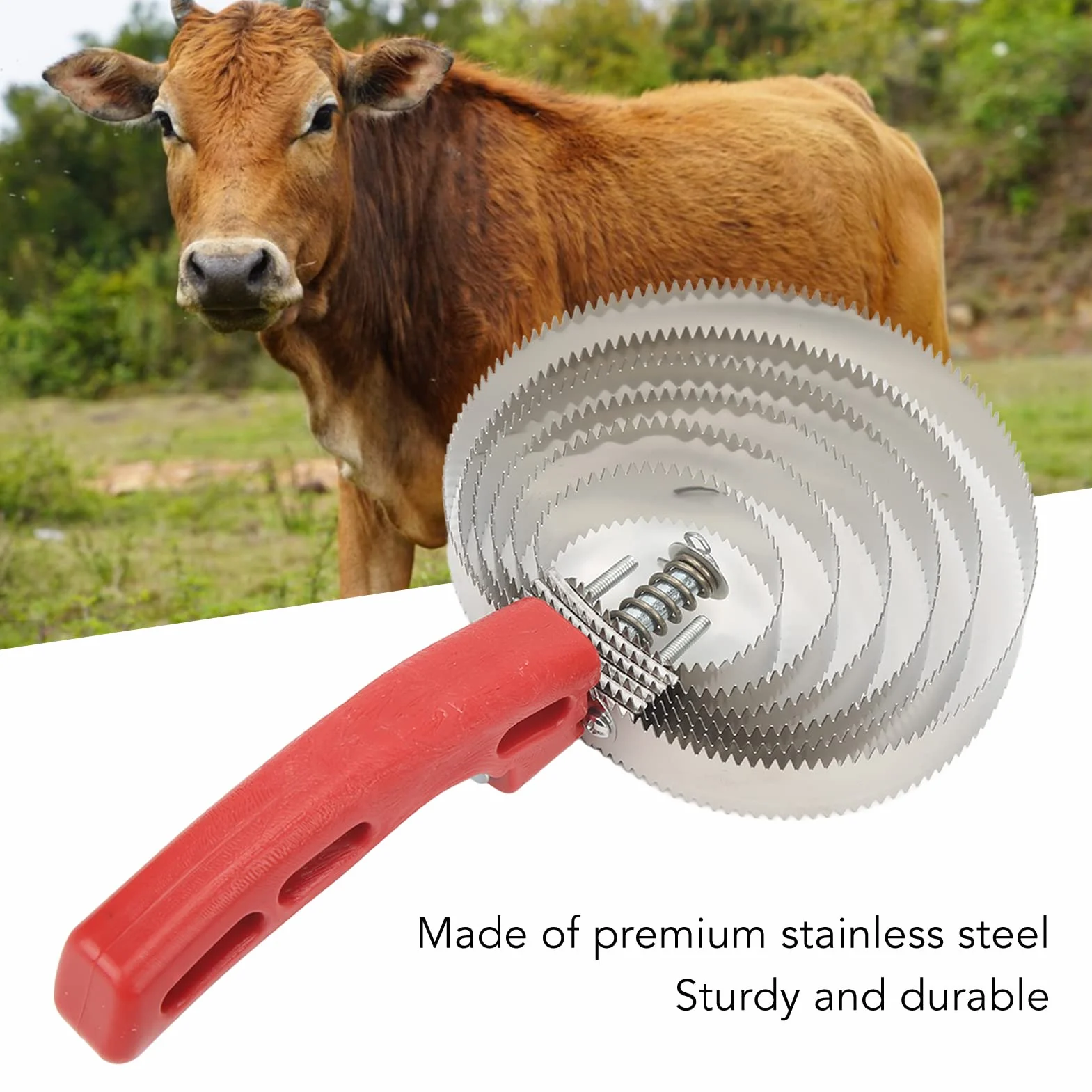 Curry Comb Peigne en Acier Inoxydable pour Chevaux, améliore l'expérience de Modification du rajeunissement des bovins, Un Traitement Doux, pour Les Animaux et Les Animaux, Moutons et bœuf