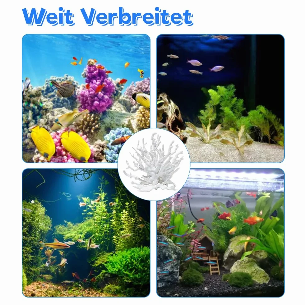 Lot de 2 coraux artificiels blancs pour aquarium - Décoration sous-marine
