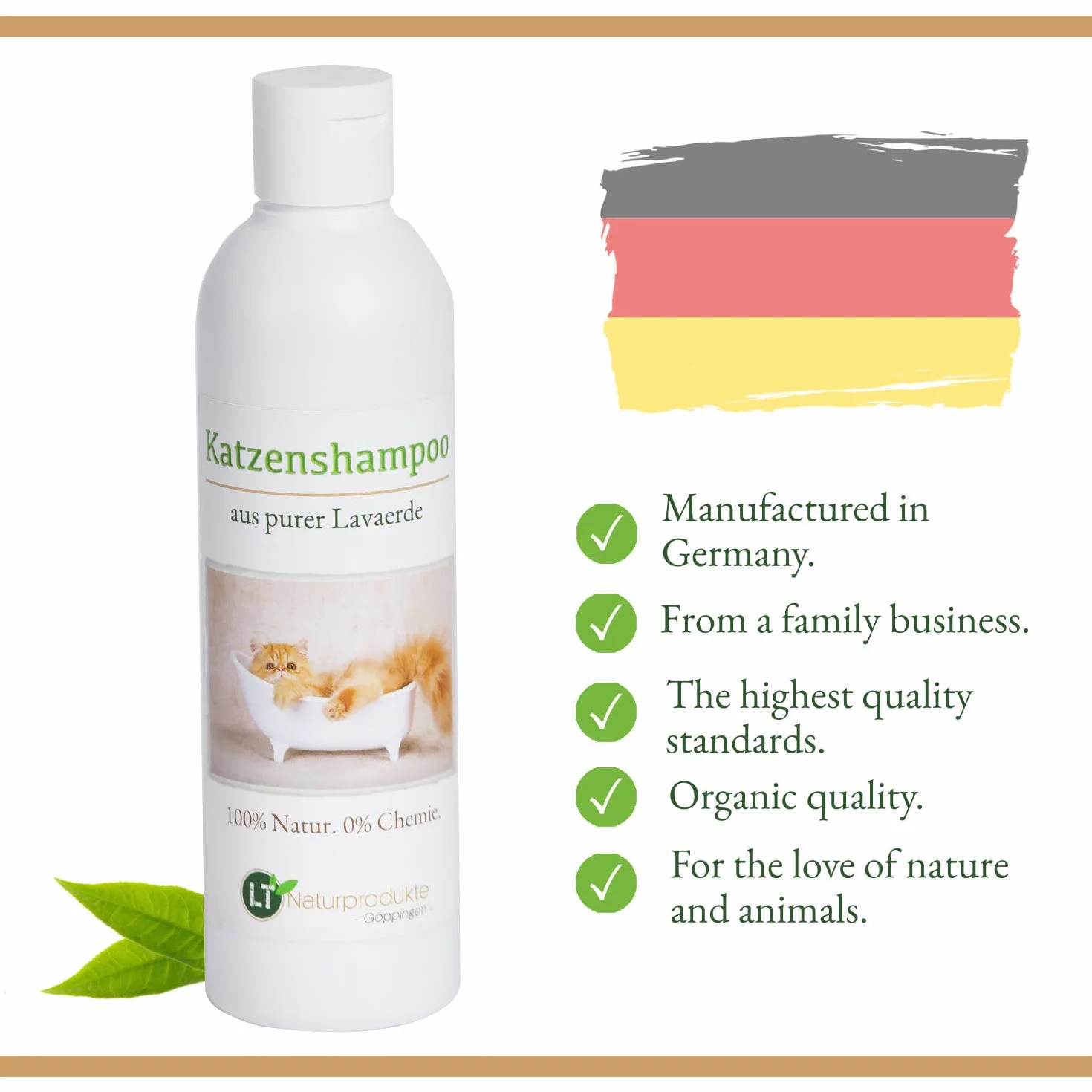 Shampoing pour chat bio hypoallergénique anti-démangeaisons au ghassoul marocain 250 ml
