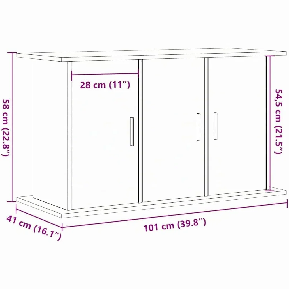 vidaXL Support d'aquarium Chêne Noir 101 x 41 x 58 cm Bois d'ingénierie