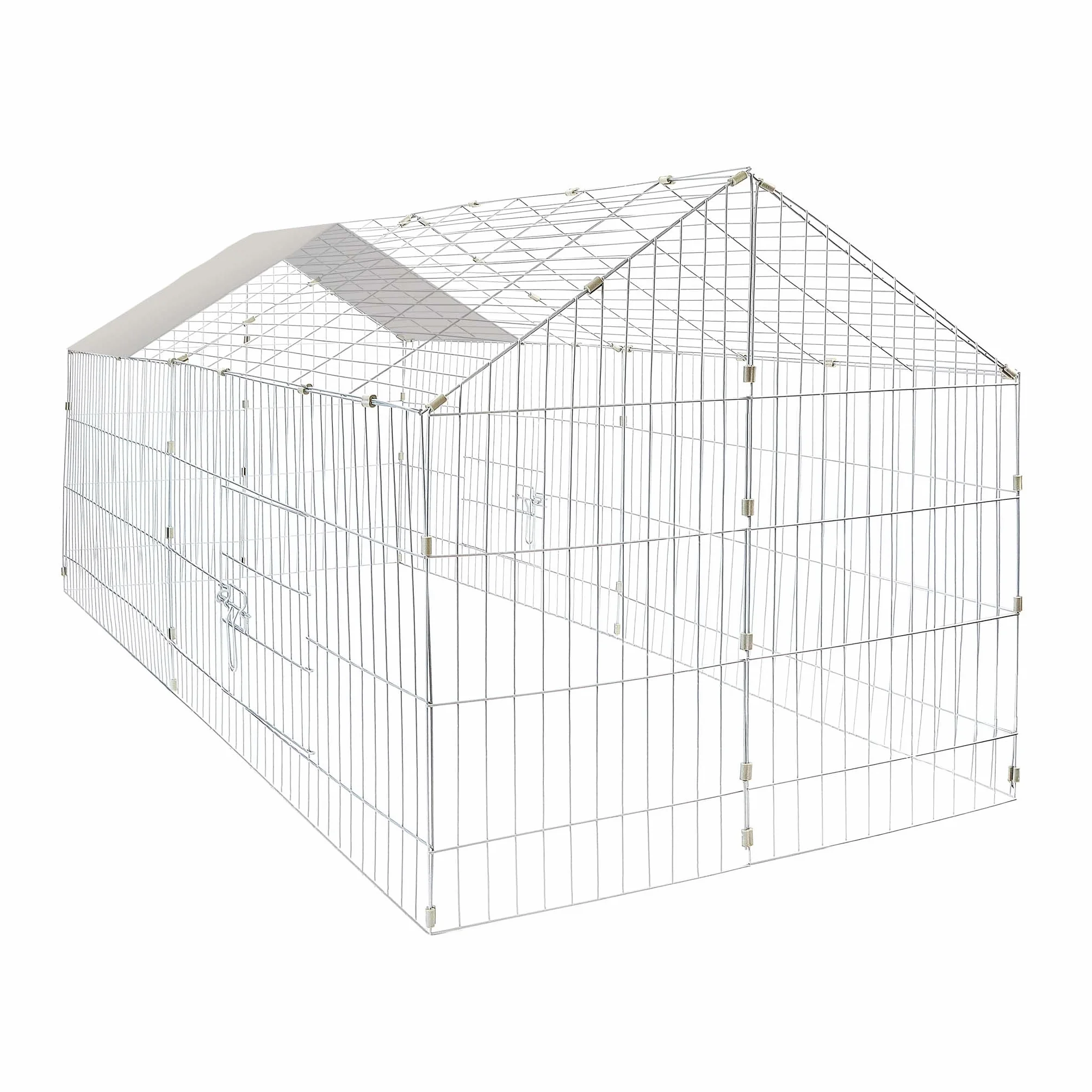 Wiltec Enclos pour Petits Animaux 1800x750x750 mm Acier Clôture avec Toit Grillagé