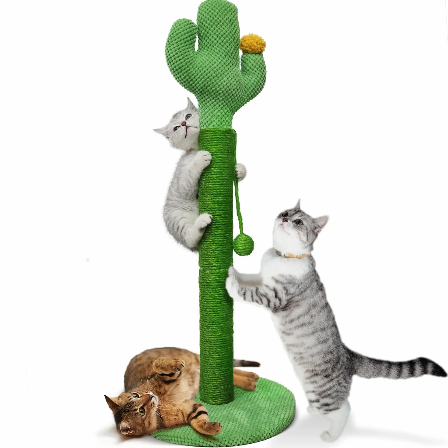 Mora Pets Griffoir Cactus Arbre à Chat Poteau Arbre Chat Tour Griffoir pour Petit Chats en Sisal 82.9 x 39 cm (H x Ø)