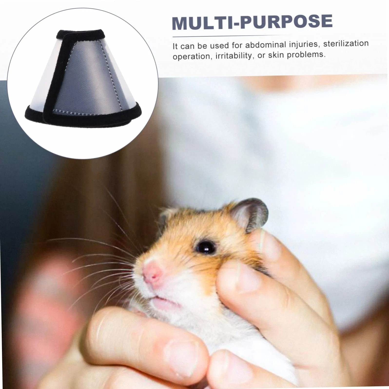 minkissy Lot De 2 Colliers Anti-picage pour Hamster Protection Anti Léchage, Tour De Cou en Matériau Léger, Taille Unique, Accessoires pour Soins Et Récupération des Petits Animaux