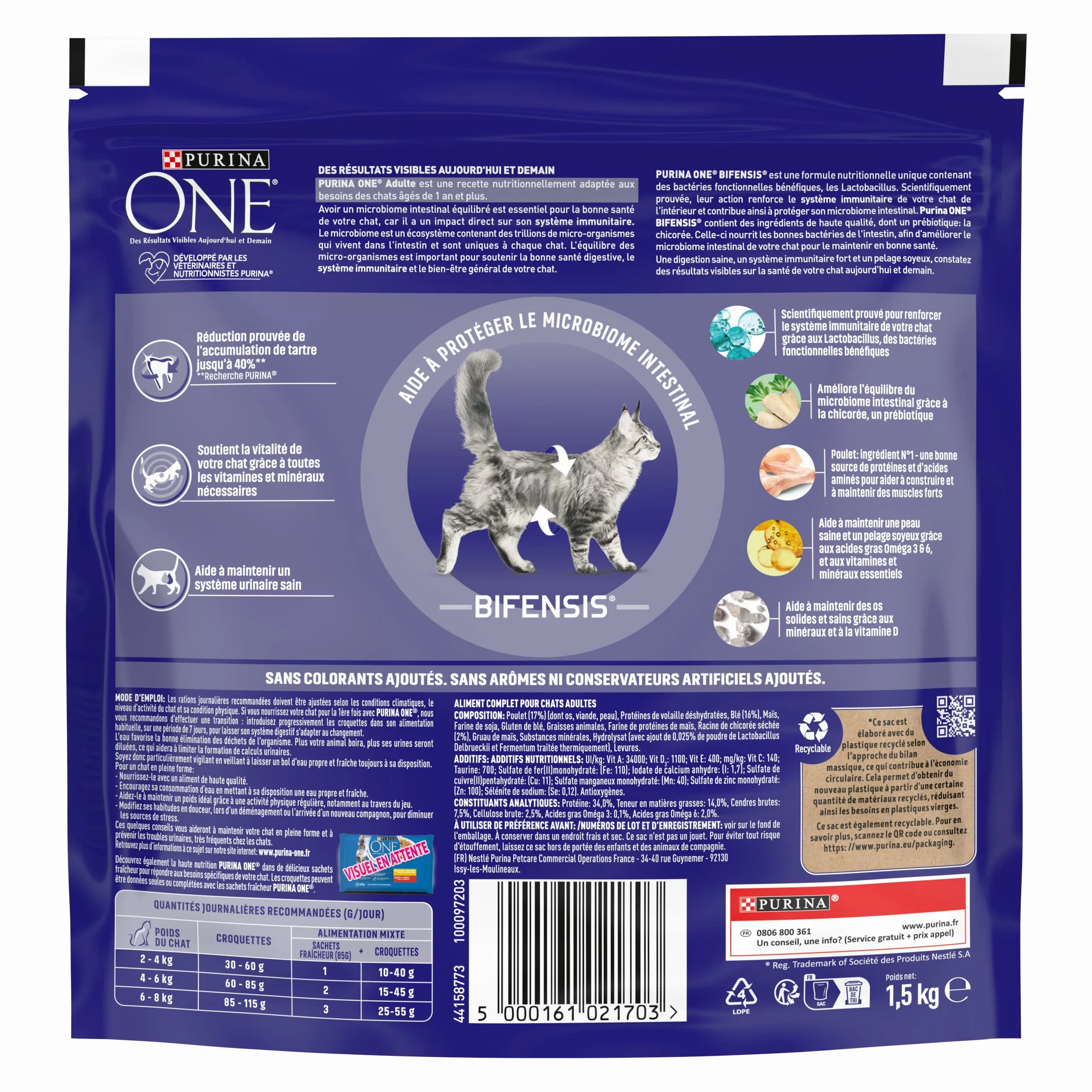PURINA ONE BIFENSIS Croquettes Chat Adulte Poulet Lot 6 x 1,5kg