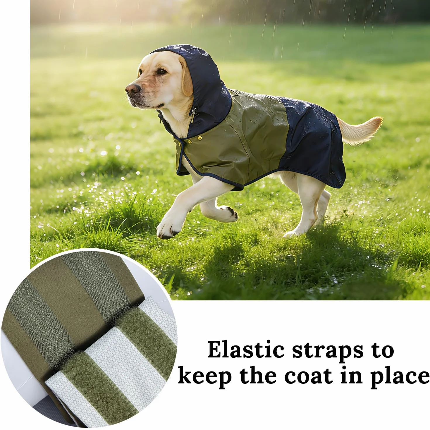 Manteau de Pluie Imperméable pour Chien avec Capuche Réglable et Pattes Élastiques - Veste Respirante Taille S