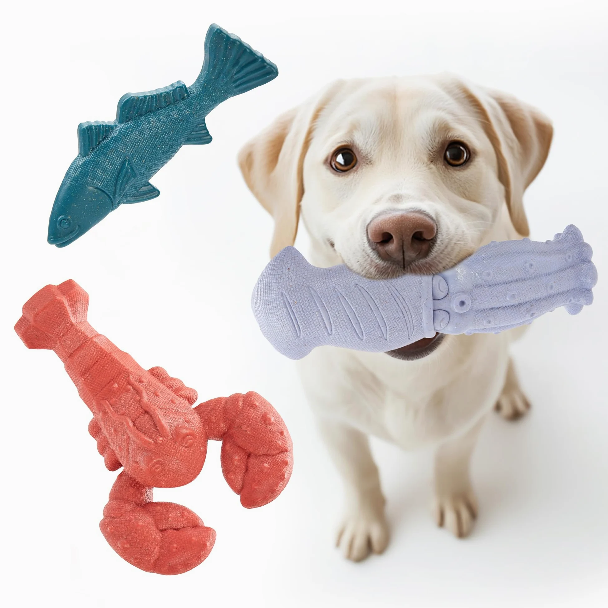 Kimee Lot de 3 Jouets à mâcher indestructibles pour Chien avec saveur de Bacon en Nylon résistant, Nettoyage et Dressage des Dents, soulagement de l'ennui pour Toutes Les Races