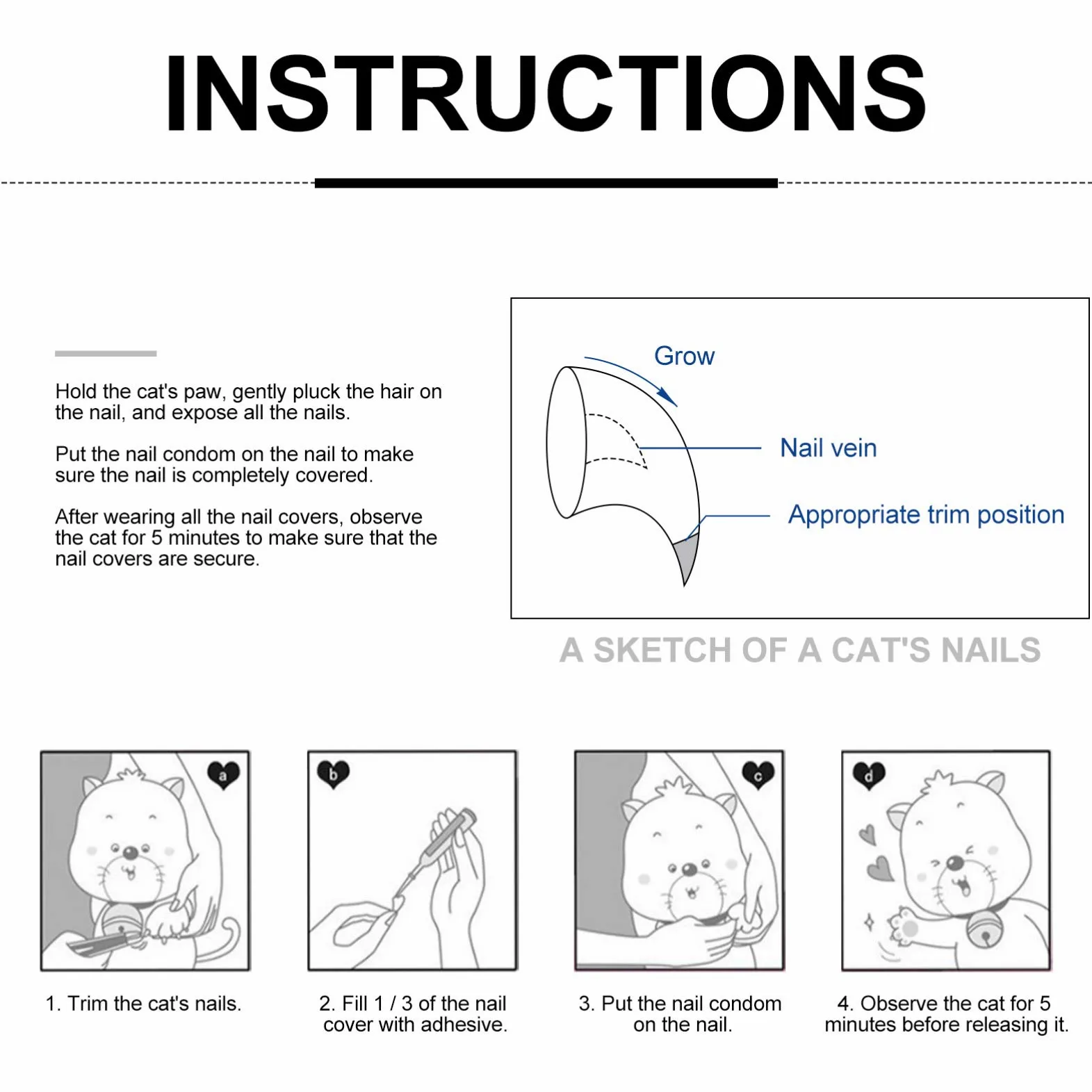 Housoutil 480 Pièces Ensemble D'Ongles pour Animaux De Compagnie Protecteurs De Griffes De Chat Capuchon D'Ongle De Chat Couvre-Griffes De Chat Capuchons D'Ongles en Vinyle pour Chats