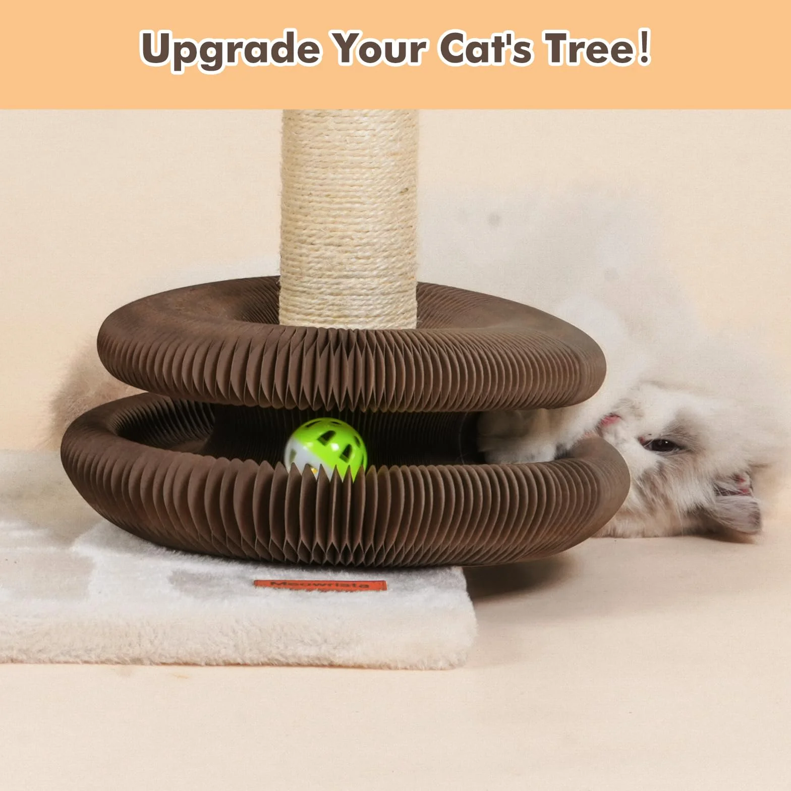 Griffoir pour Chat Magique Organ en Carton avec Balle Jouet Interactif et Circuit de Jeu Evolutif