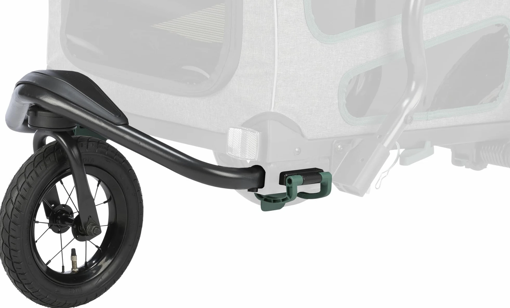 Trixie Kit de Conversion en Jogger pour remorque vélo – Jusqu'à 25 kg | Roue avant à articulation 360° – Transforme la remorque vélo en poussette – Verrouillable et amovible – Pour chien
