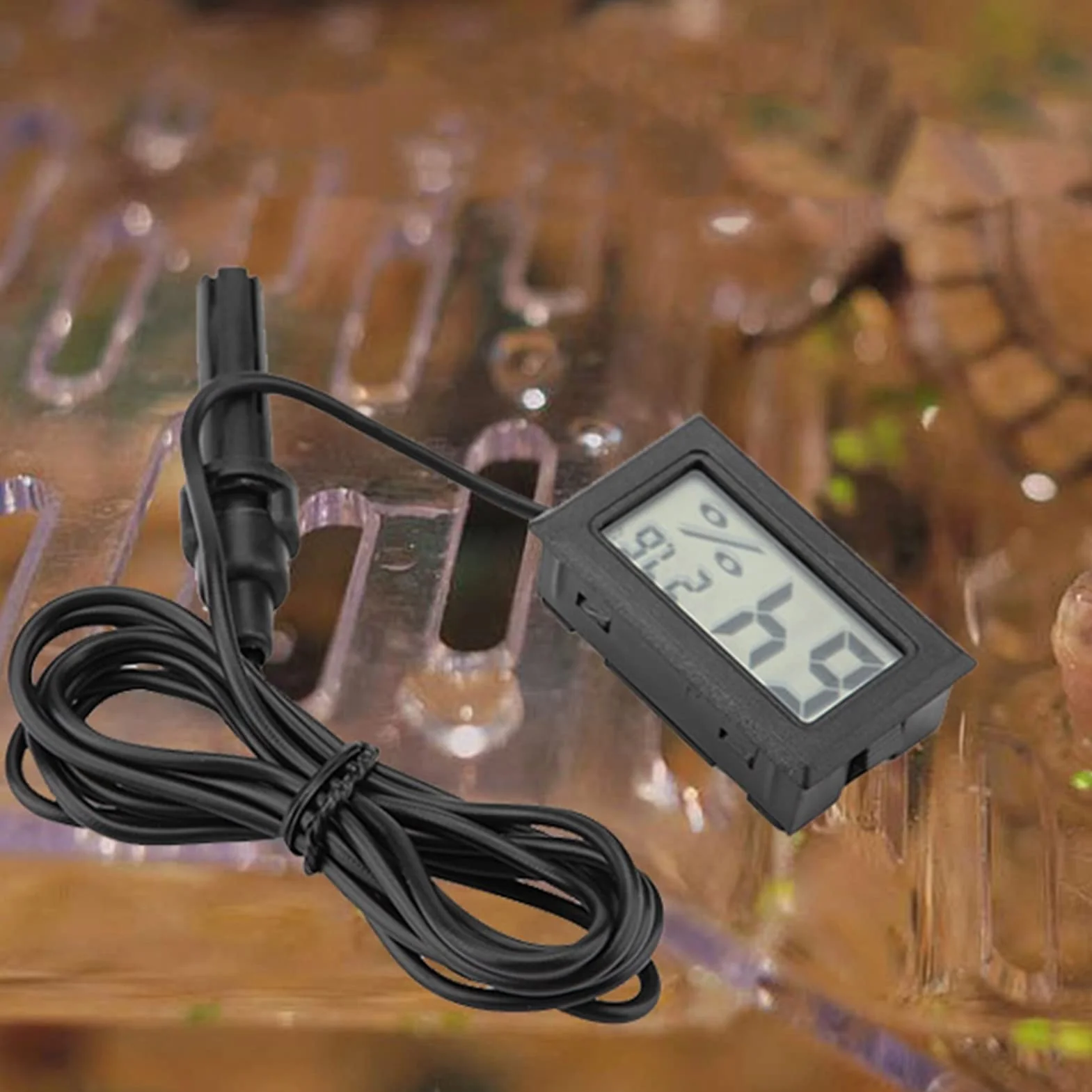 Hygromètre Thermomètre LCD avec Sonde Externe pour Incubateurs Aquarium Reptiles