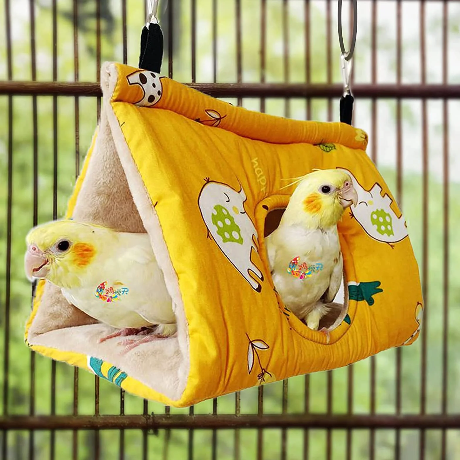 Perroquet Hamac Nid D'oiseau Chaud Doux Hamac en Peluche Suspendu Cage Tente pour Perruche Calopsitte Amazones Cacatoès Canari Cage Jouet M