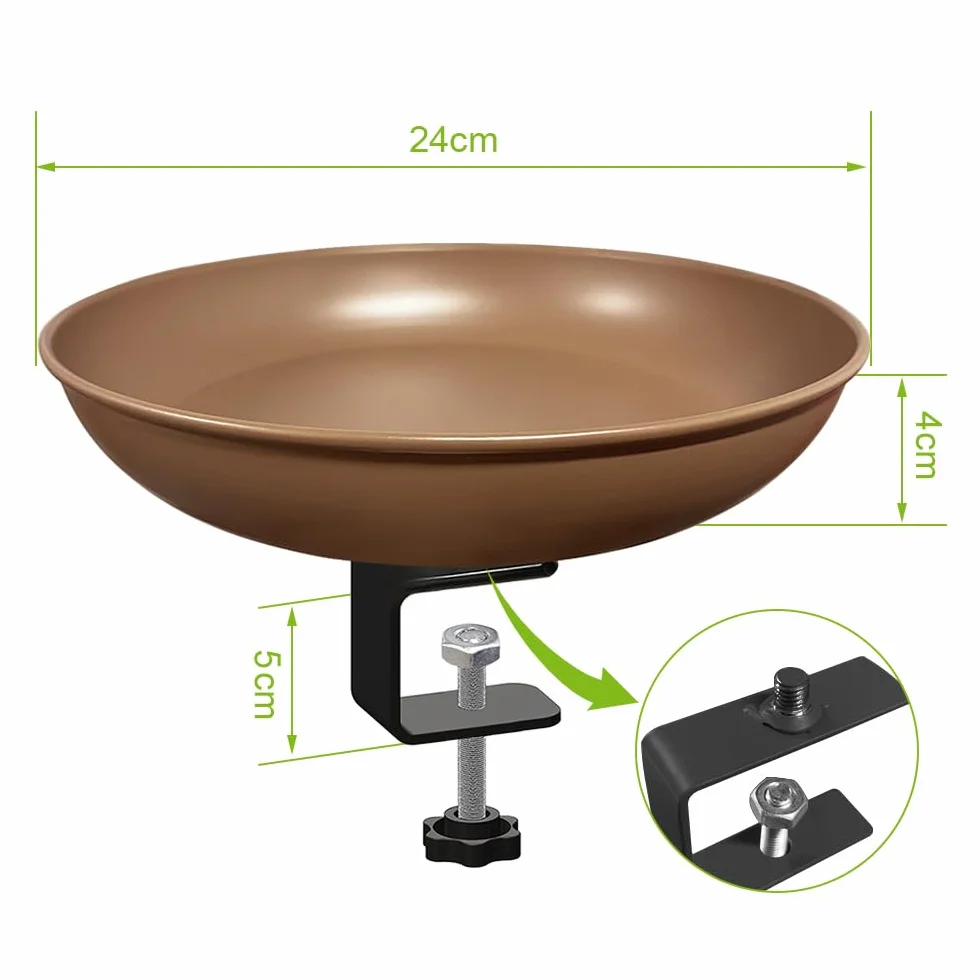 Bain d'oiseaux résistant à l'hiver avec support pour balcon et jardin