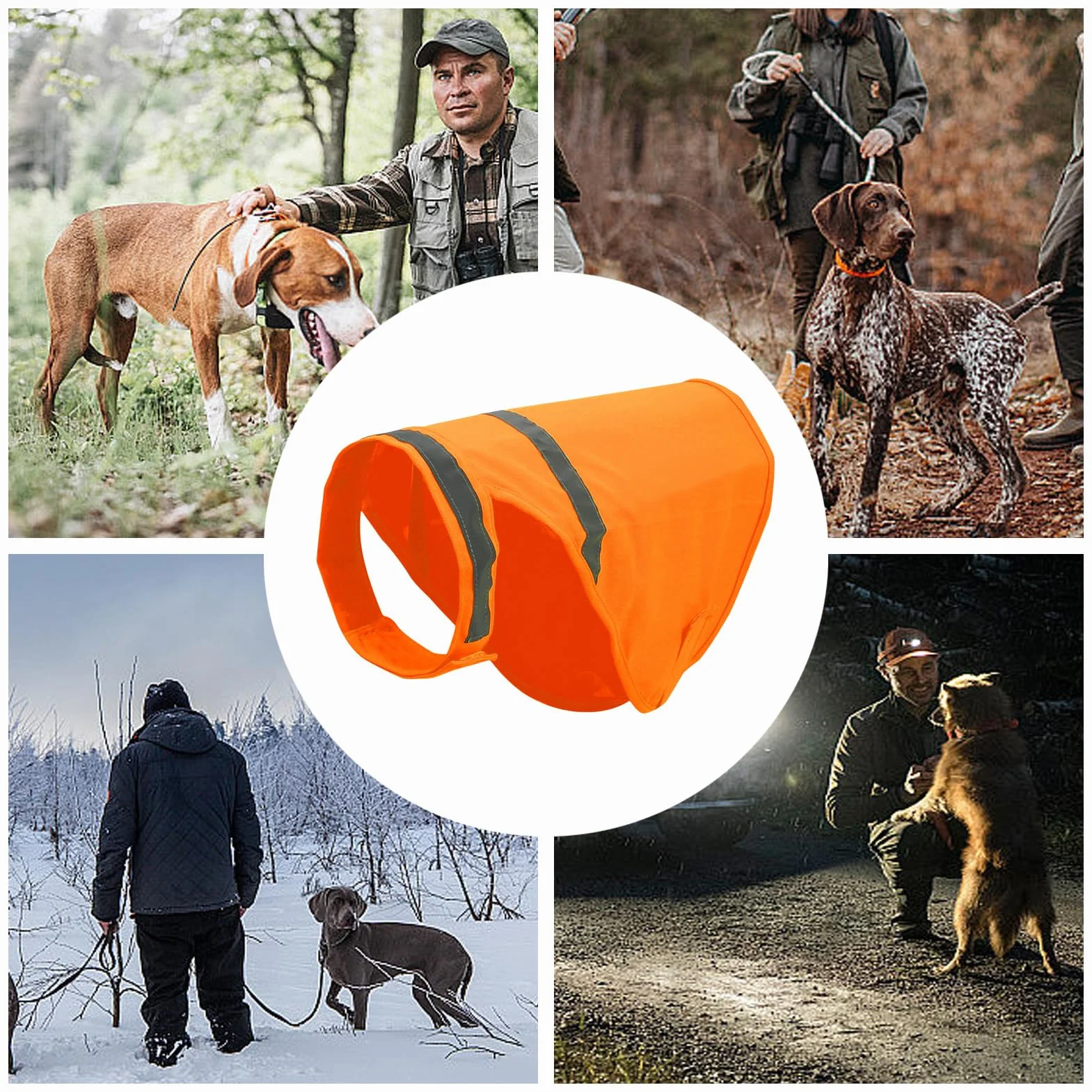 Gilet de sécurité pour Chien Orange Fluorescent Réfléchissant Respirant