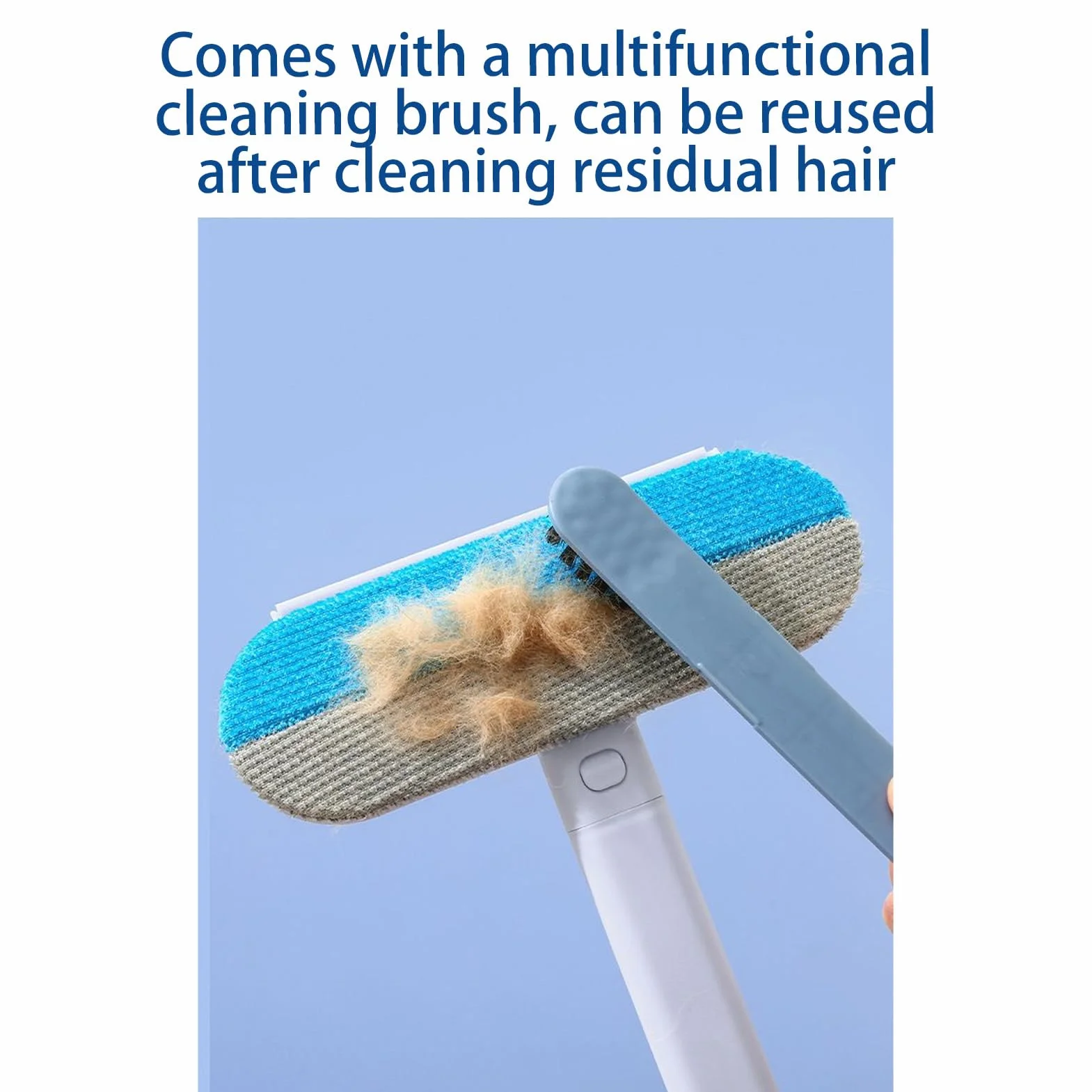 Brosse à cheveux pour animaux réutilisable - Balai de nettoyage extensible avec longue poignée, dissolvant de fourrure de chat lavable