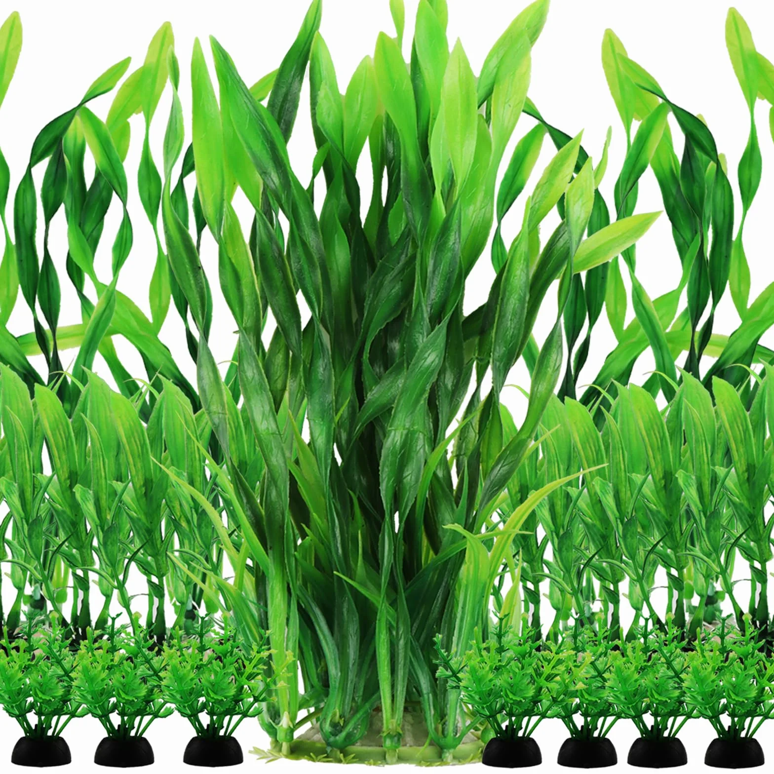 QUOZUO Lot de 20 plantes d'aquarium artificielles en plastique pour décoration