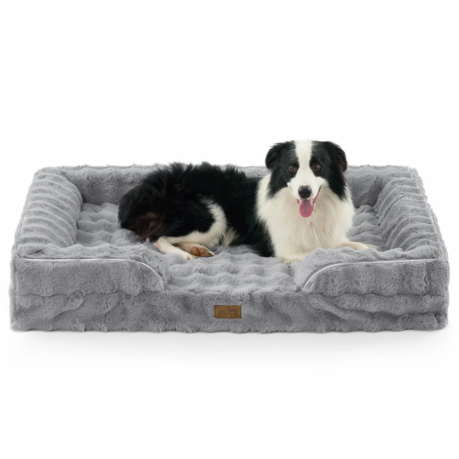 COZY KISS Coussin Orthopédique pour Chien, Très Grand, Similicuir, Mousse Haute Densité, Housse Imperméable, Antidérapante, Taille XXL