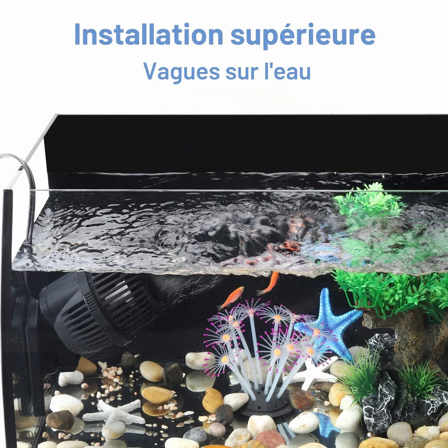 hygger 7875 LPH Pompe de Brassage Aquarium 360° Rotative 12W Wavemaker